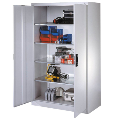 Stahlschrank 8932-00 S10600 lichtgrau 120,0 x 60,0 x 195,0 cm, aufgebaut